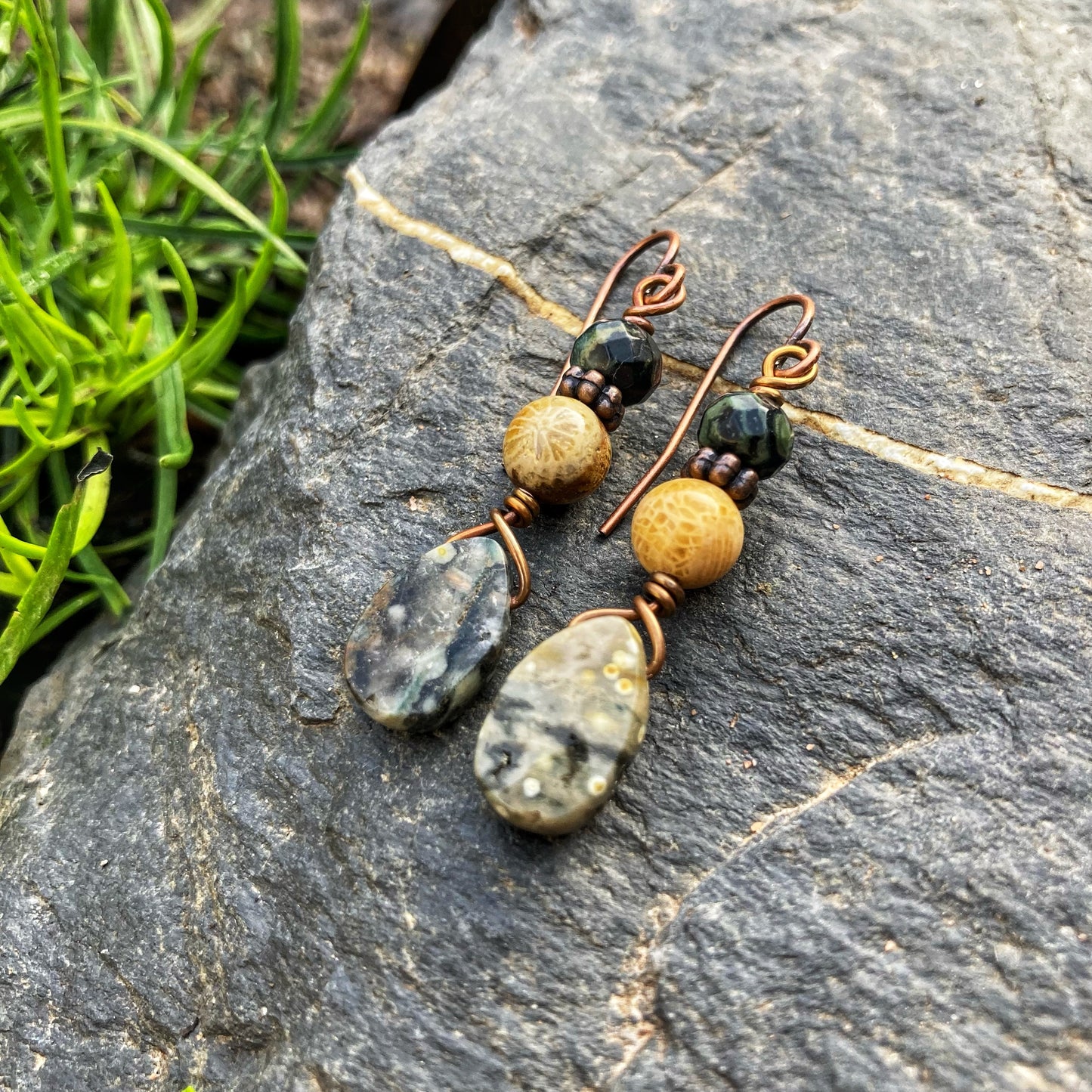 Earthy Ocean Jasper Earrings