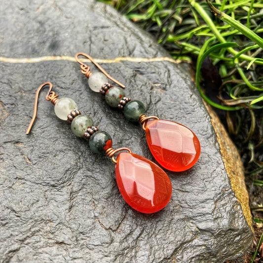 Red Agate Earrings