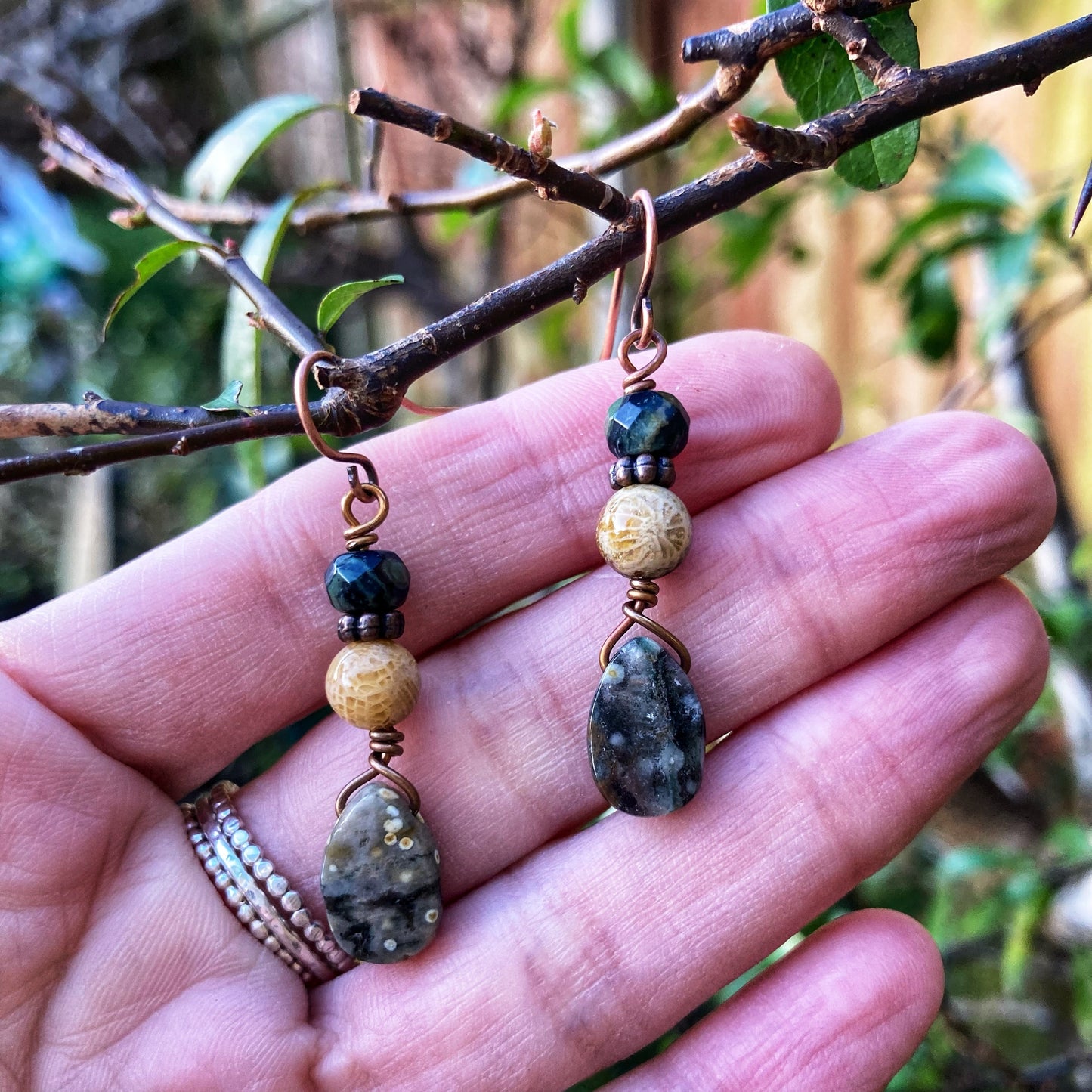 Earthy Ocean Jasper Earrings