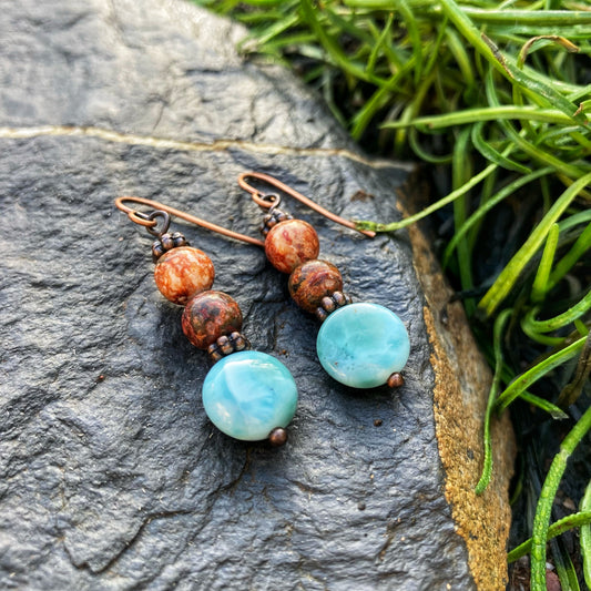 Autumn Larimar Earrings