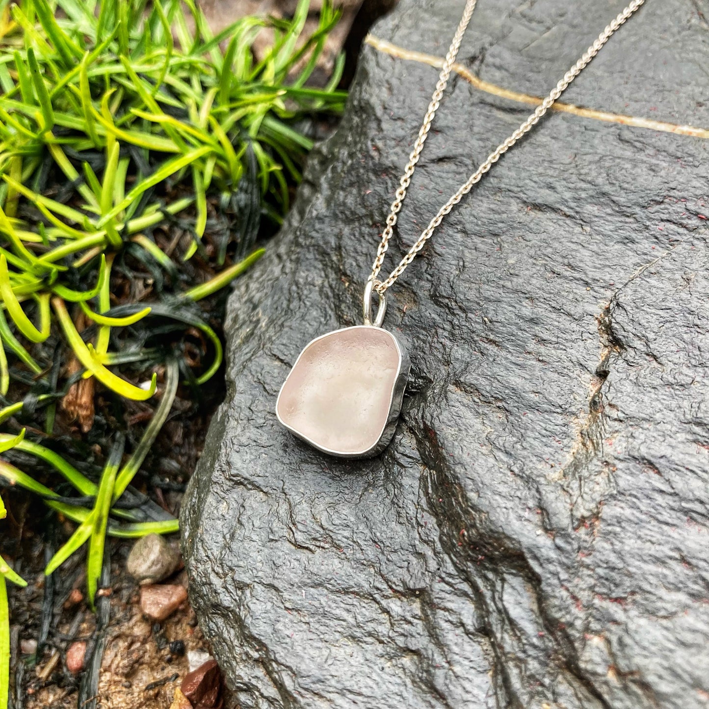 Pale Pink Sea Glass Necklace