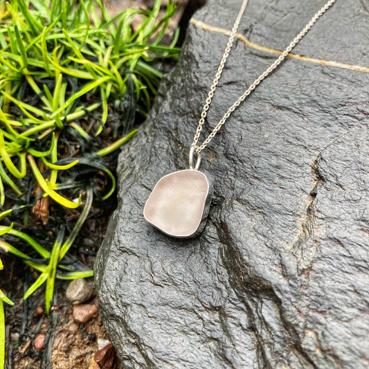 Pale Pink Sea Glass Necklace