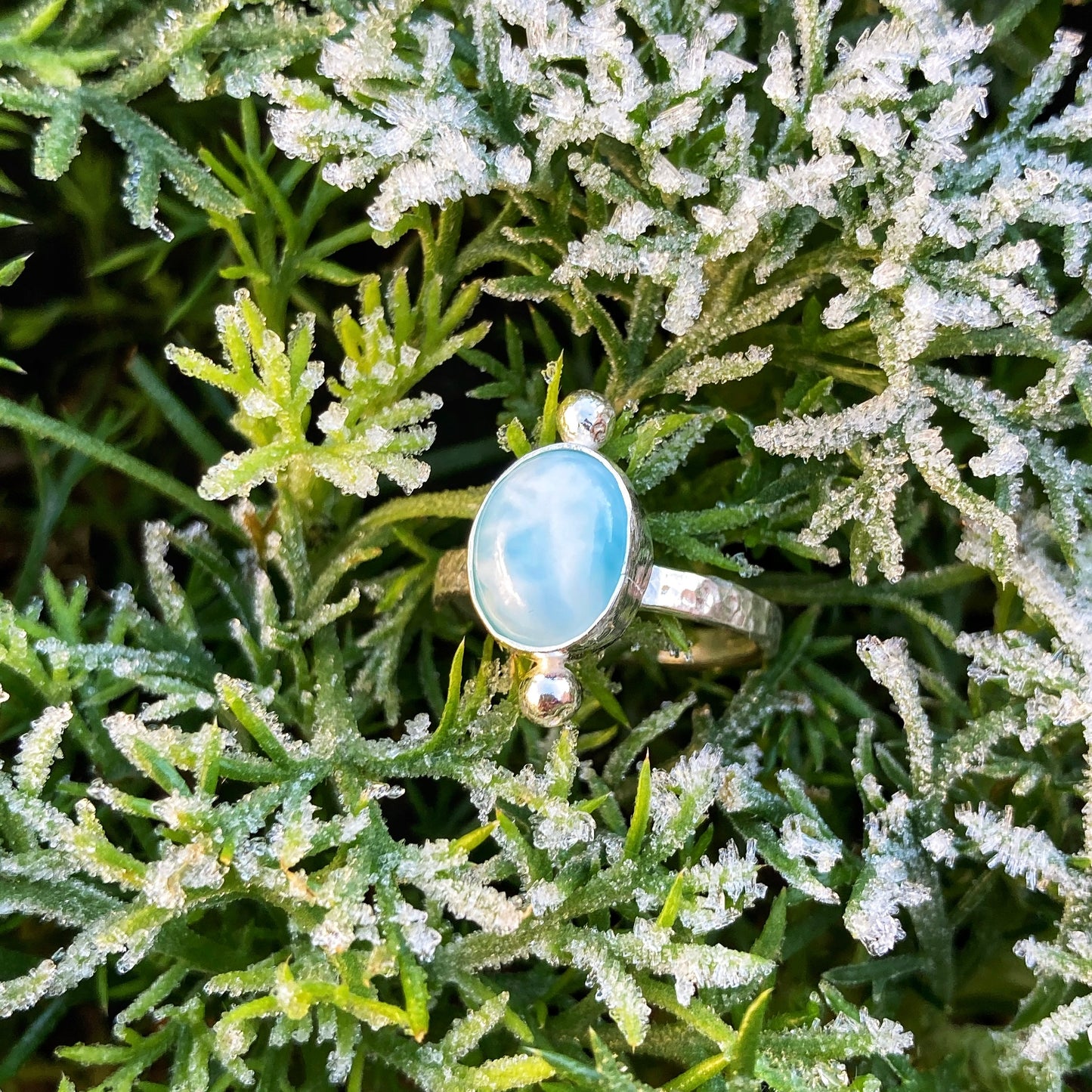 Cosmic Larimar Ring Size UK M