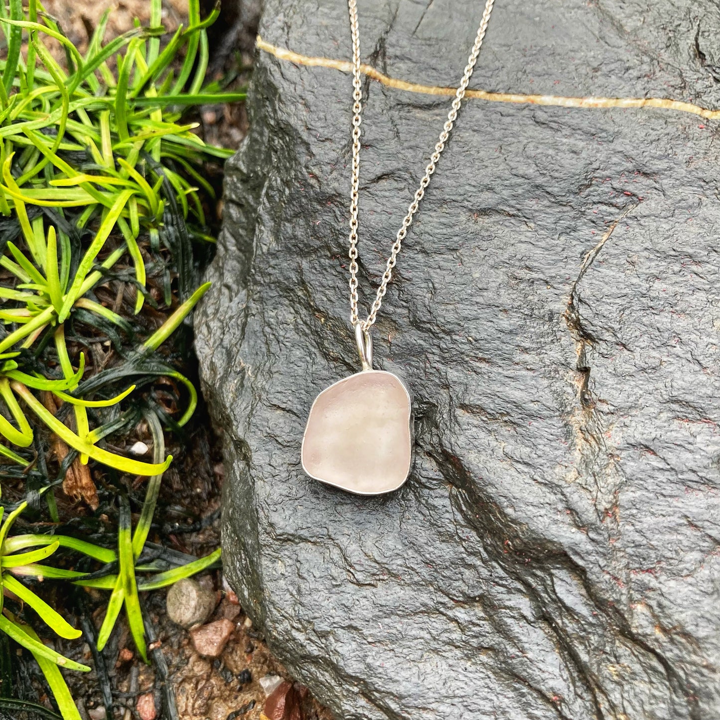 Pale Pink Sea Glass Necklace