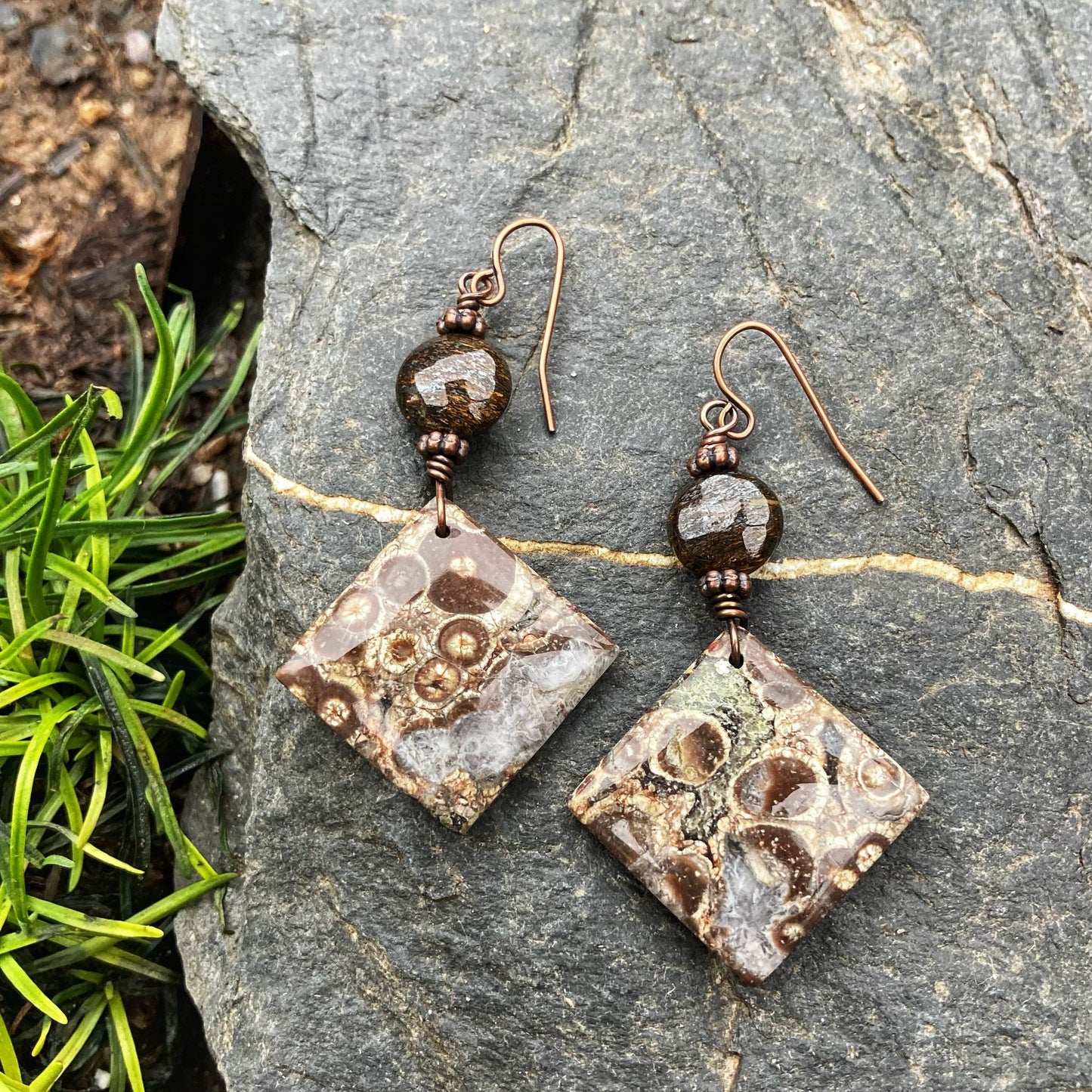 Frog Eye Jasper Earrings