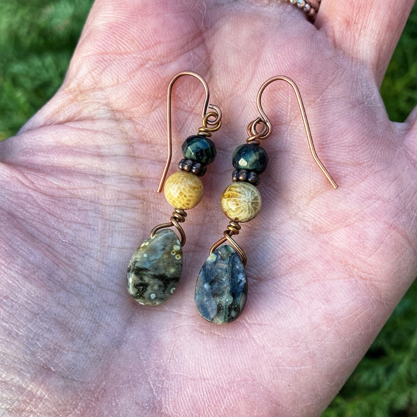 Earthy Ocean Jasper Earrings