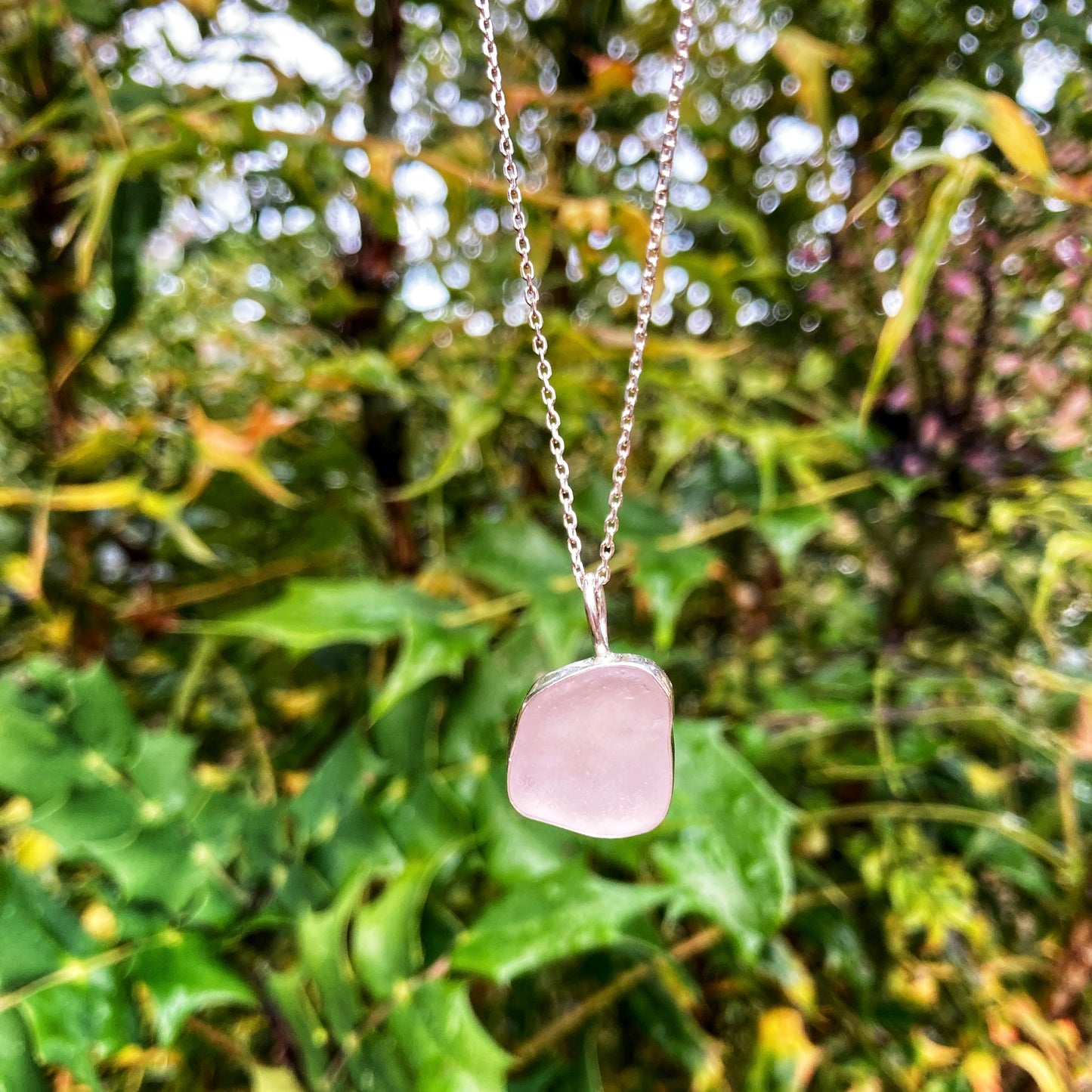 Pale Pink Sea Glass Necklace