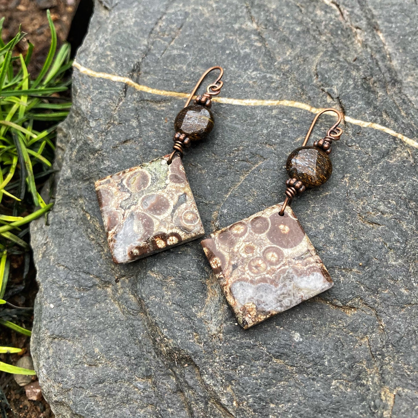 Frog Eye Jasper Earrings