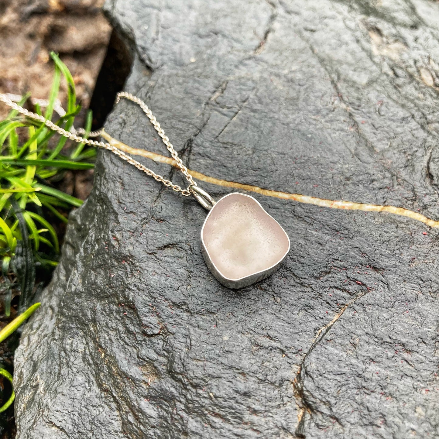 Pale Pink Sea Glass Necklace