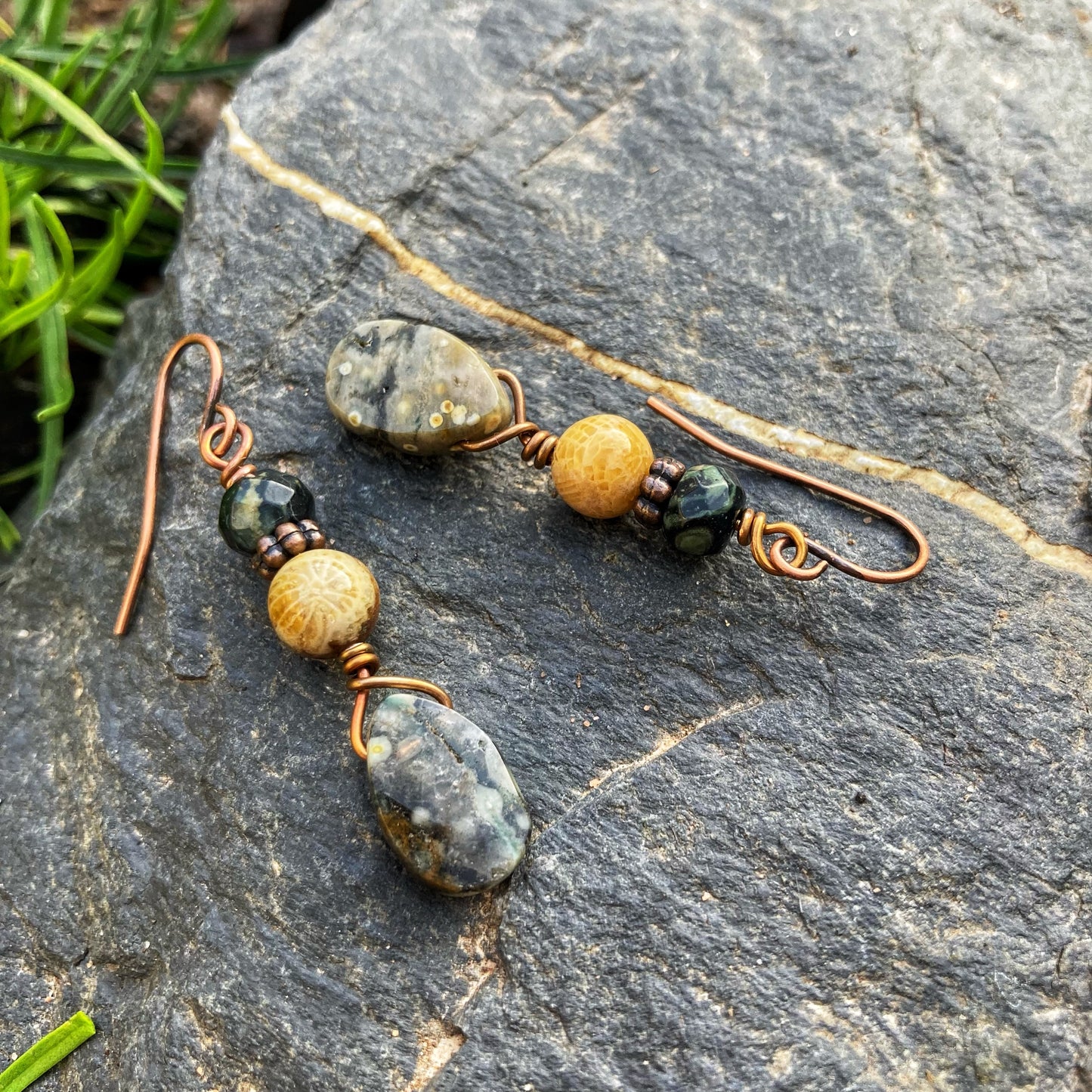 Earthy Ocean Jasper Earrings