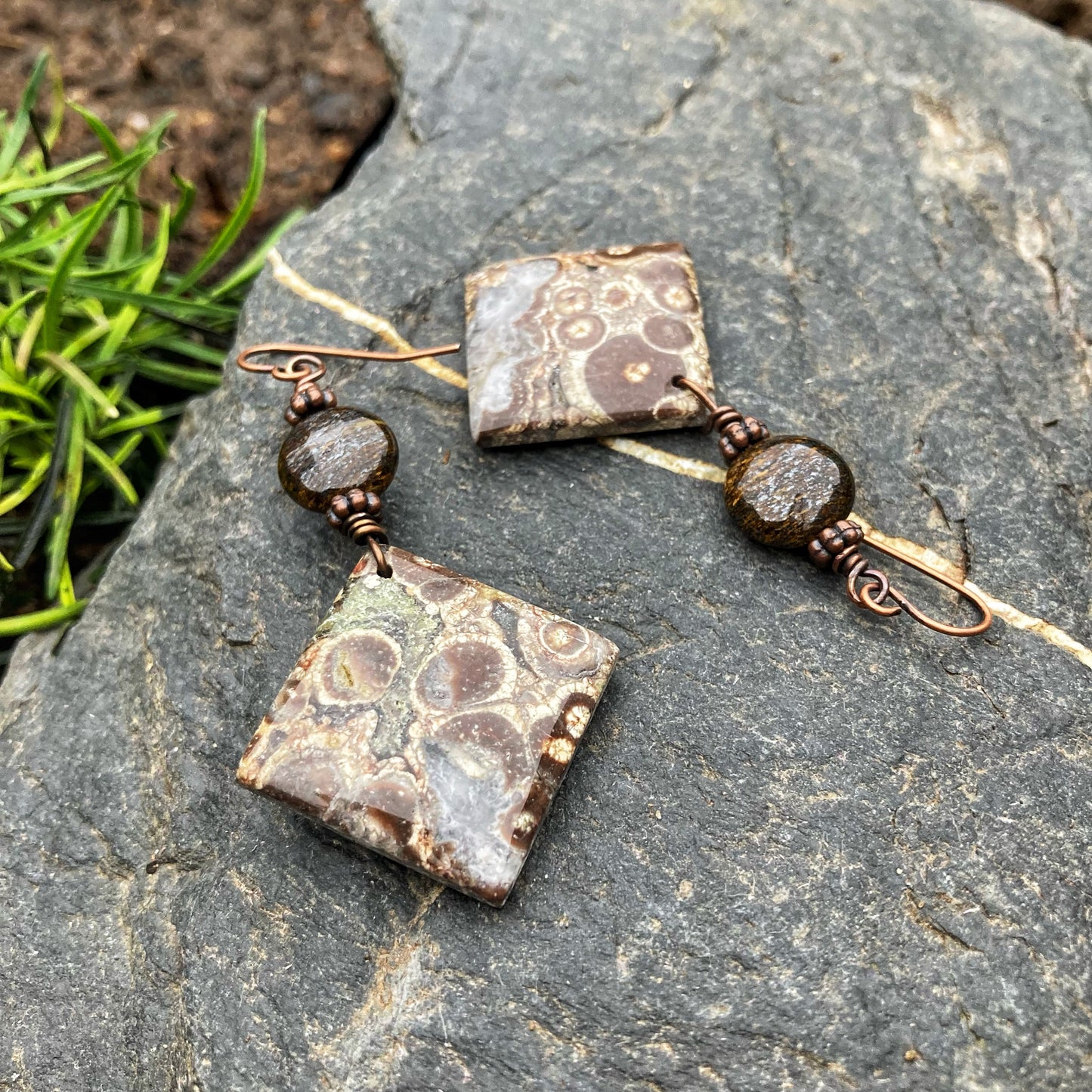 Frog Eye Jasper Earrings