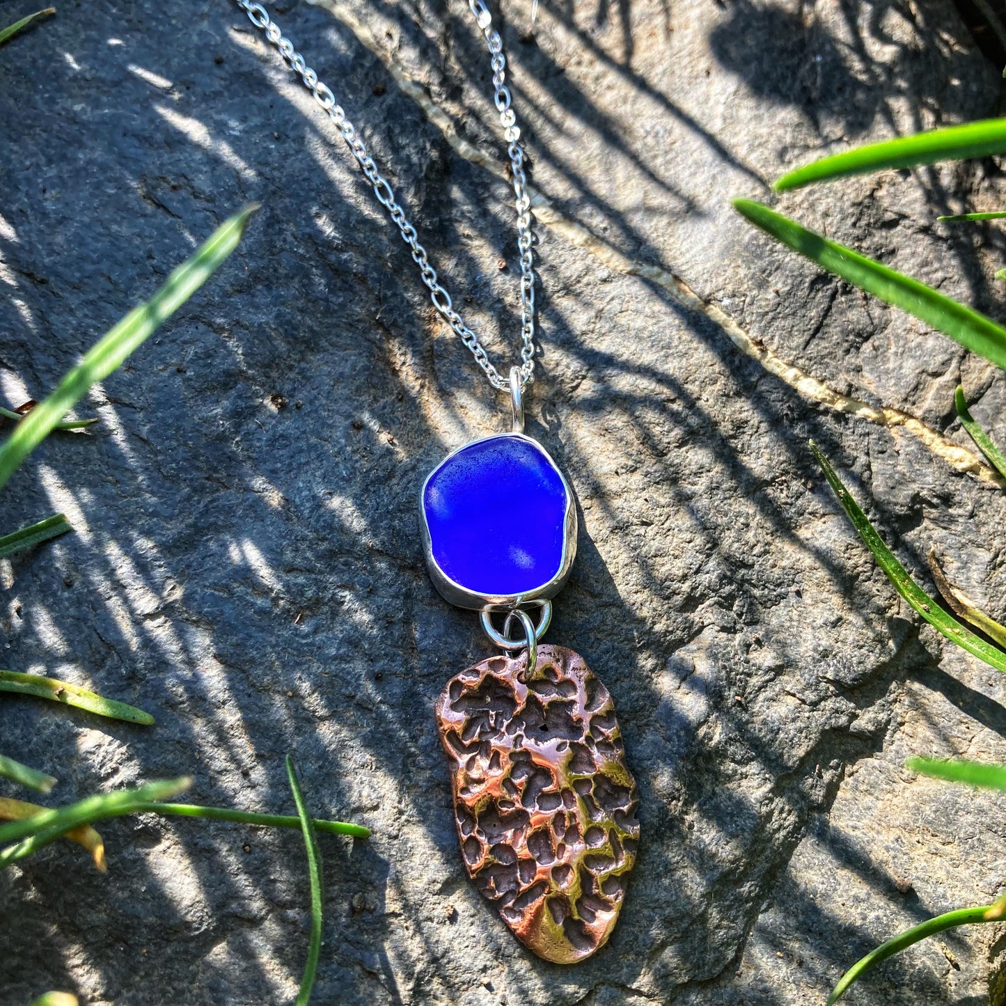 Beach Stone Sea Glass Necklace