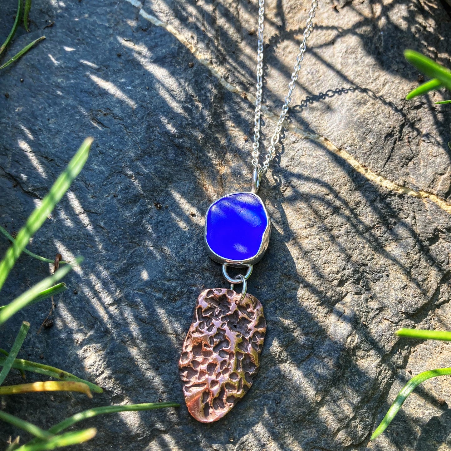 Beach Stone Sea Glass Necklace