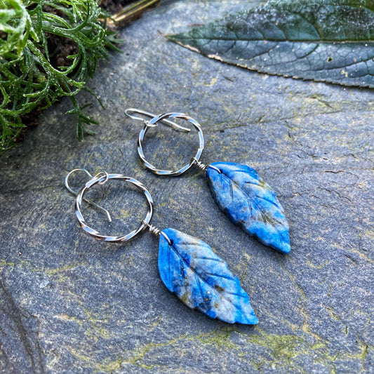 Lapis Leaf Earrings