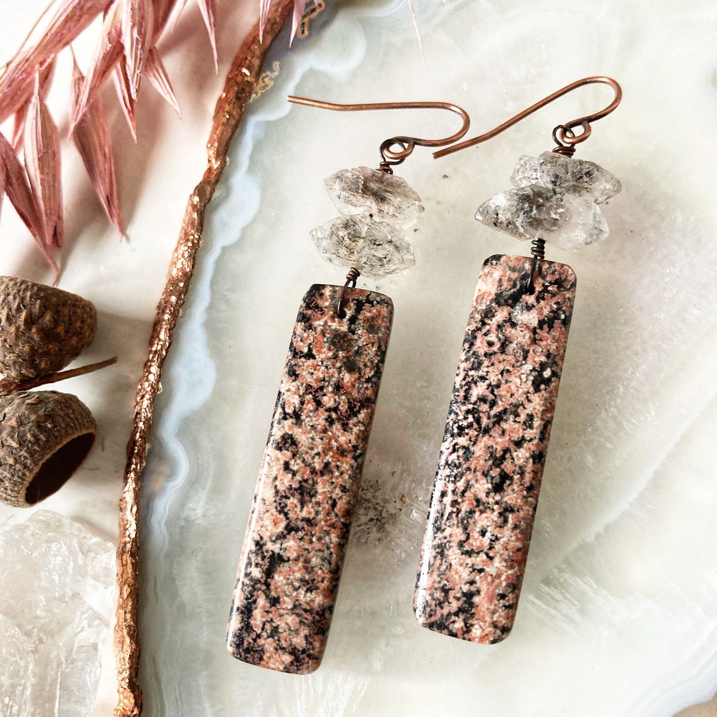 Firework Obsidian Crystal Earrings