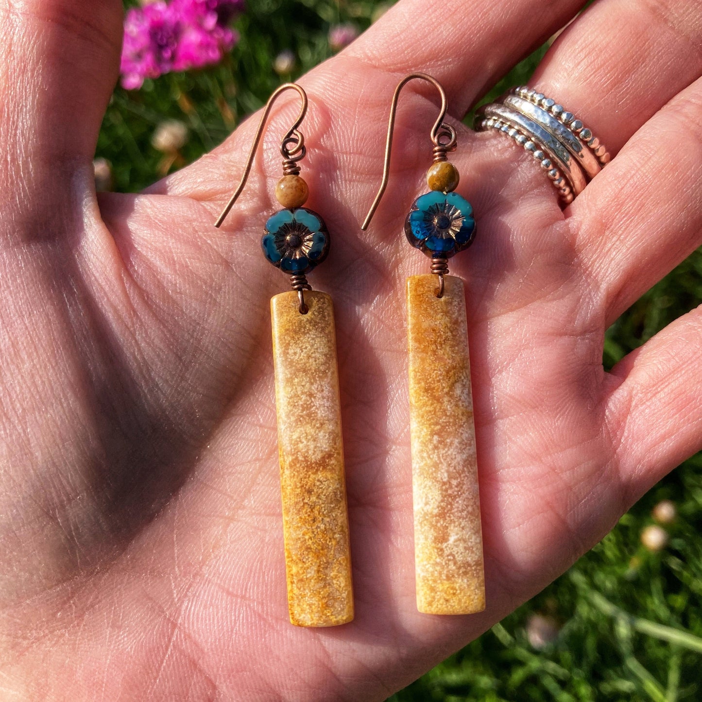 Flowering Fossil Coral Earrings