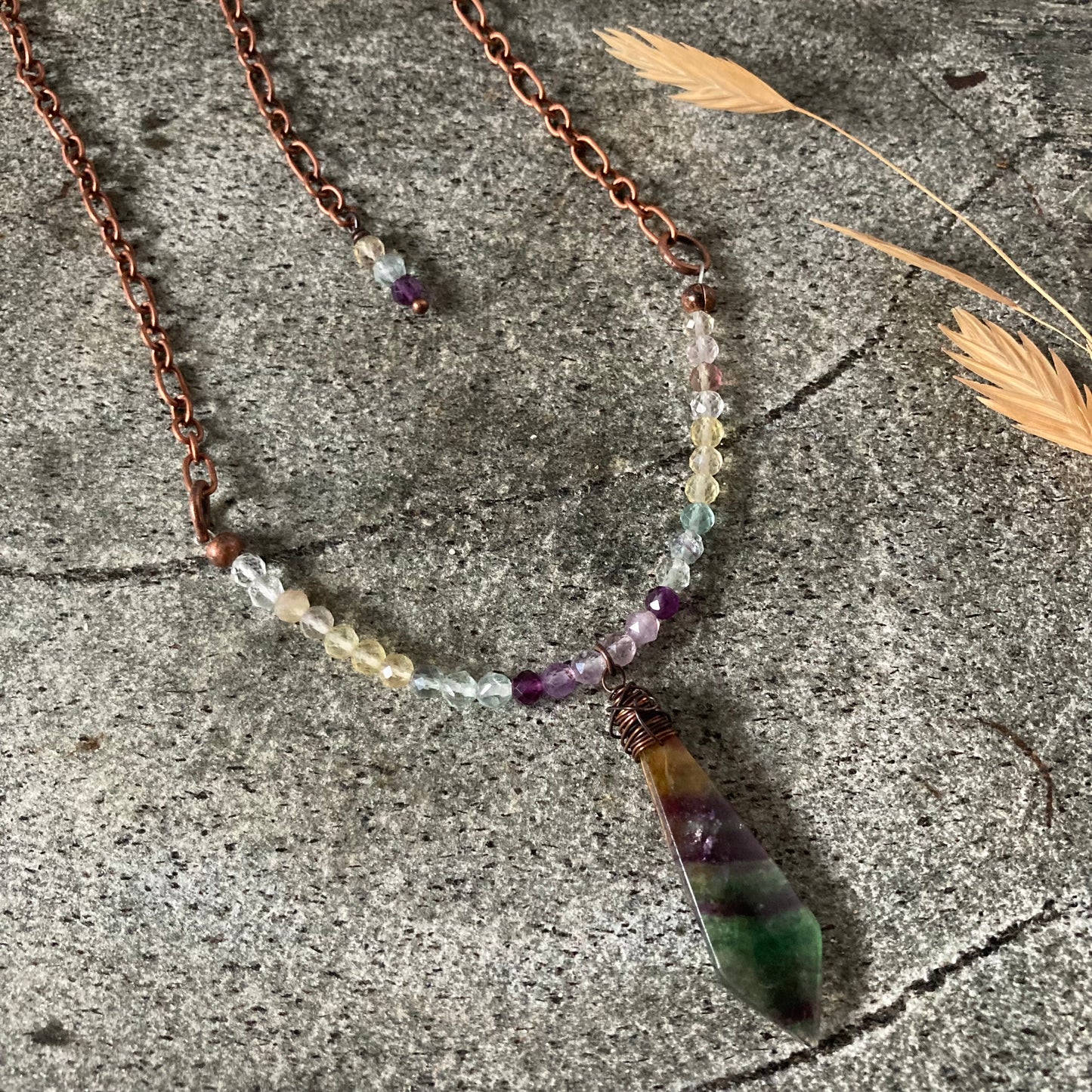 Rainbow Fluorite Necklace