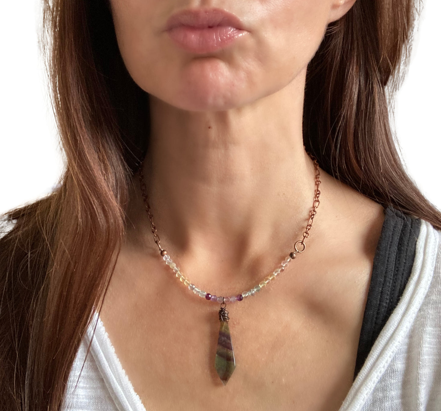 Rainbow Fluorite Necklace