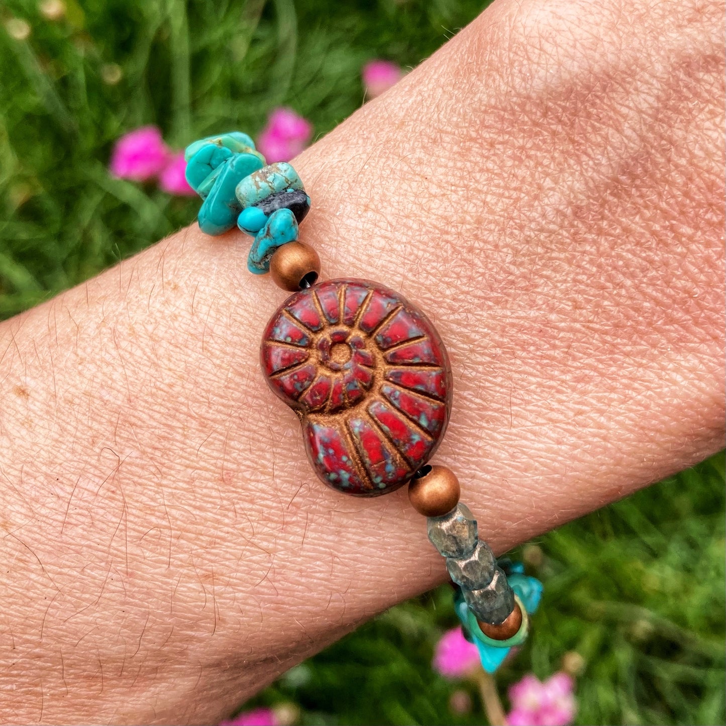 Red Ammonite Bracelet