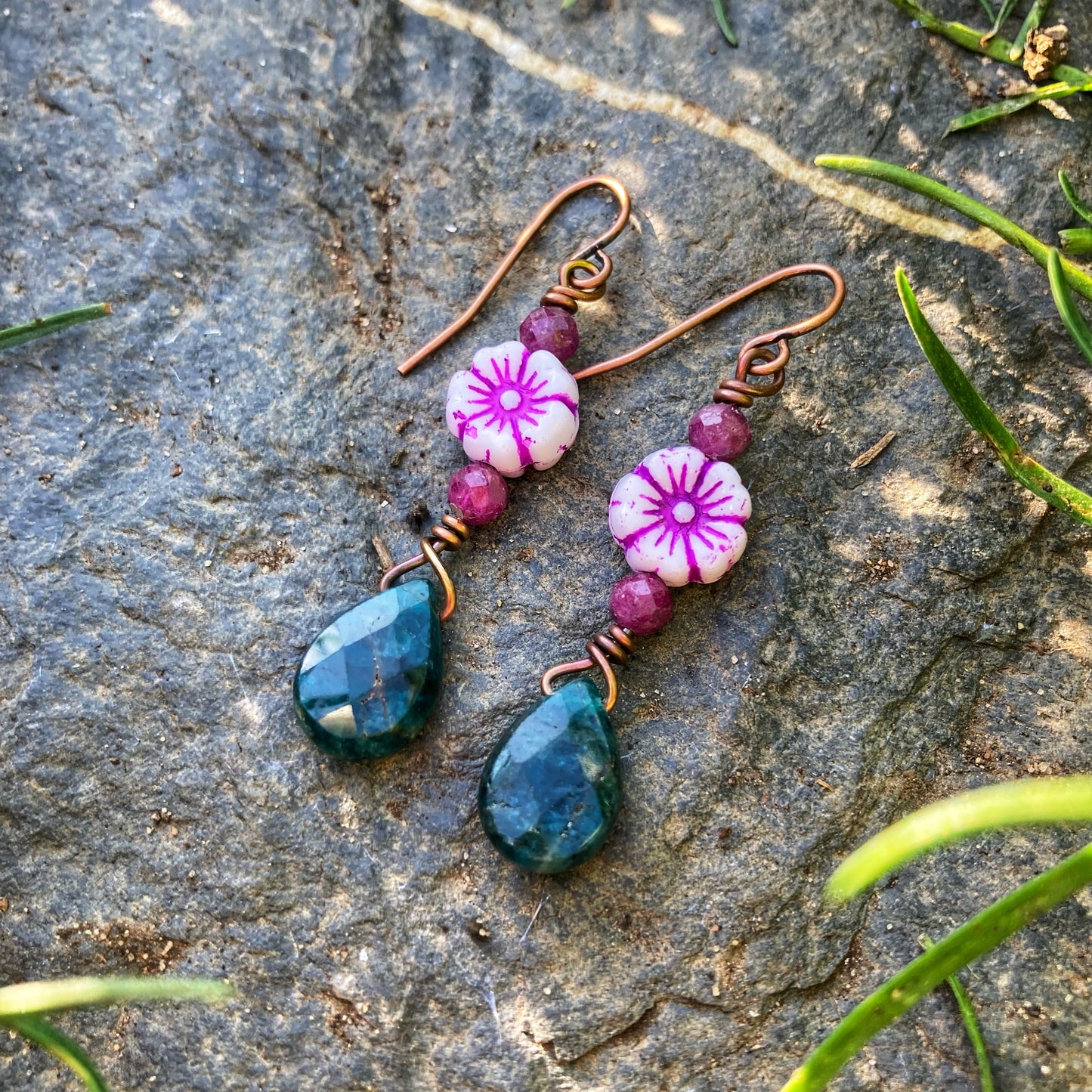 Teal Garden Earrings