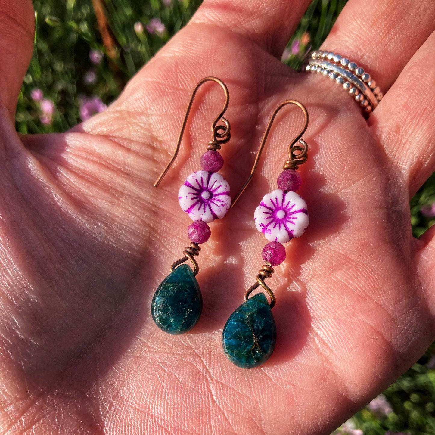 Teal Garden Earrings