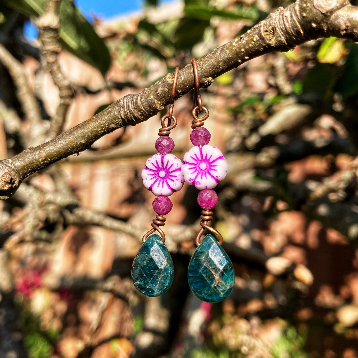 Teal Garden Earrings