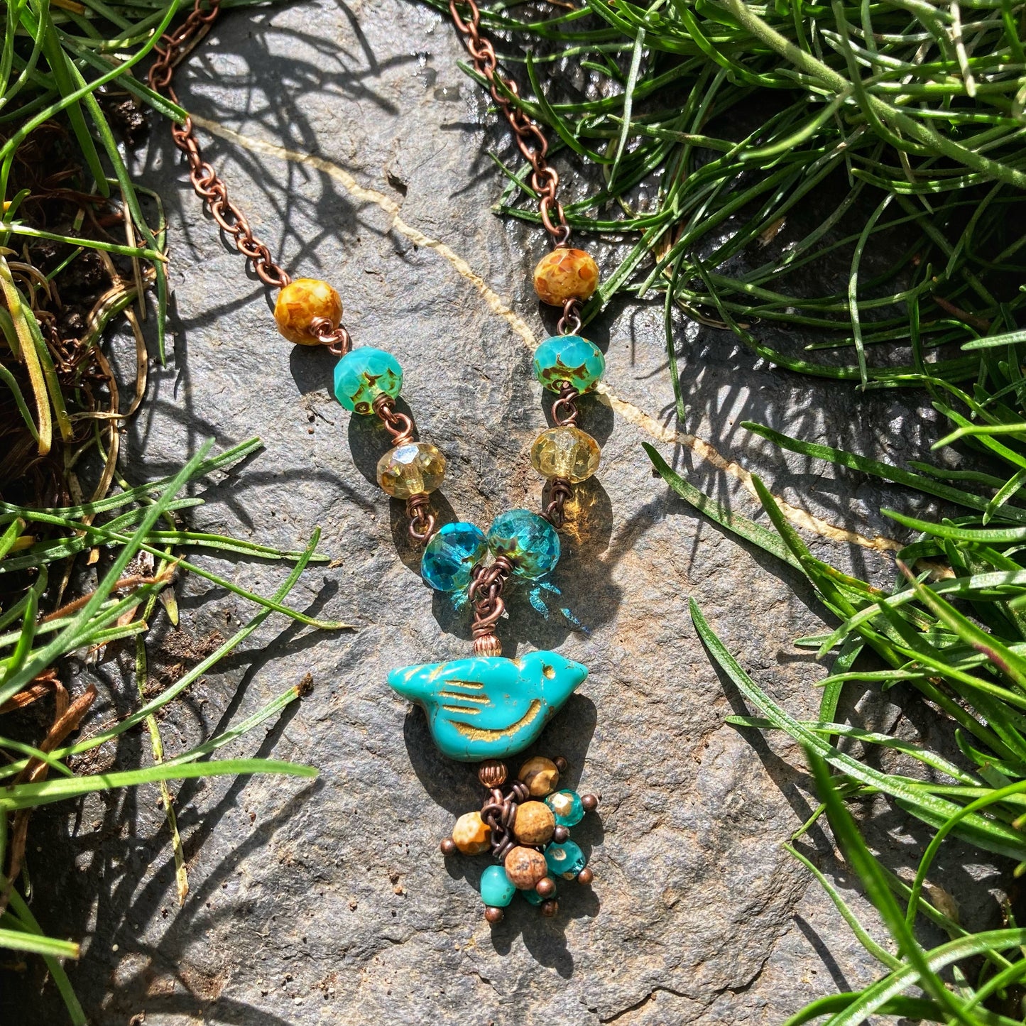 Turquoise Bird Necklace