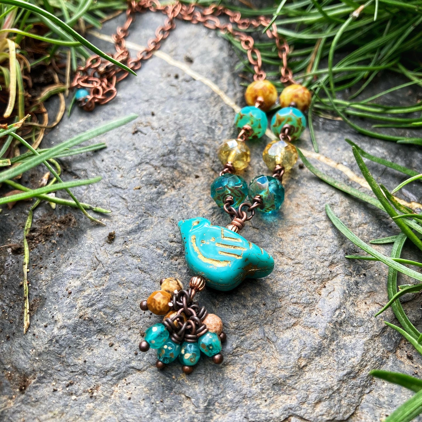 Turquoise Bird Necklace