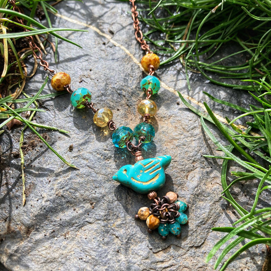 Turquoise Bird Necklace