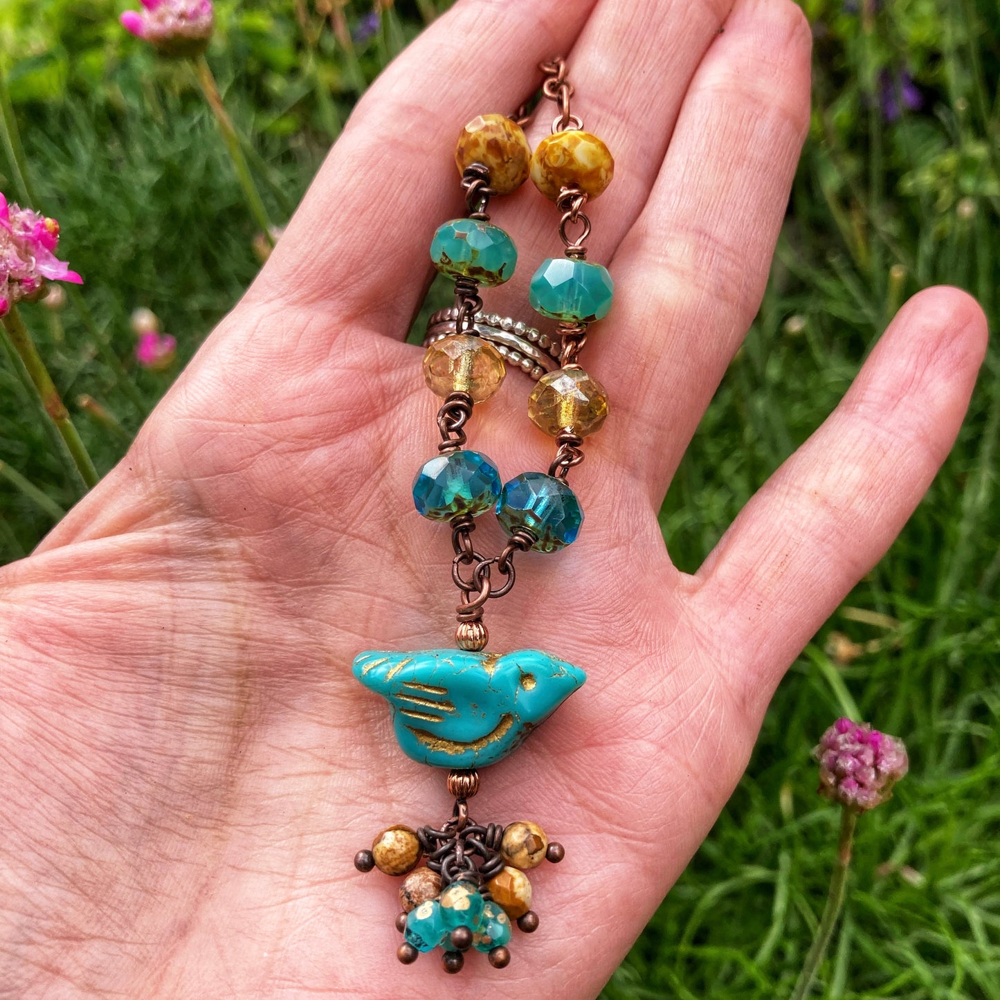 Turquoise Bird Necklace