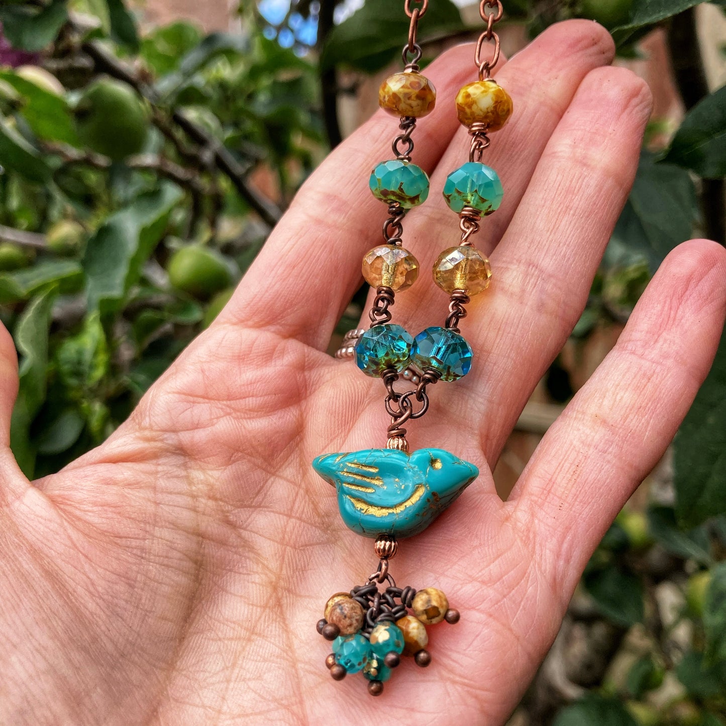 Turquoise Bird Necklace