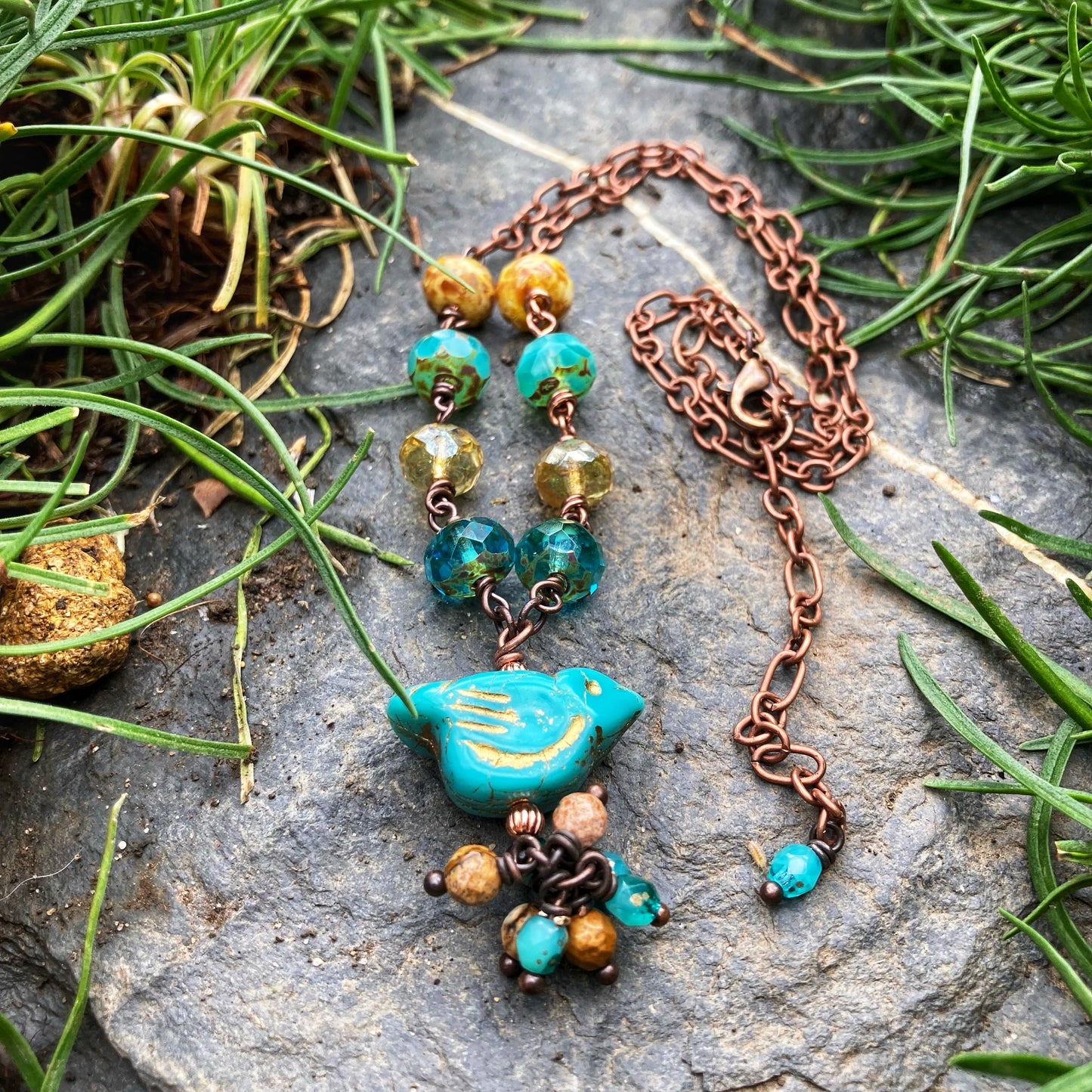 Turquoise Bird Necklace