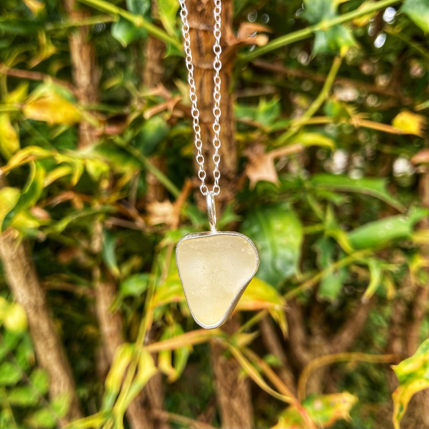 Yellow Sea Glass Necklace