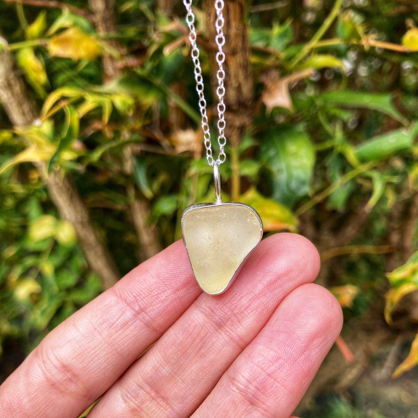 Yellow Sea Glass Necklace