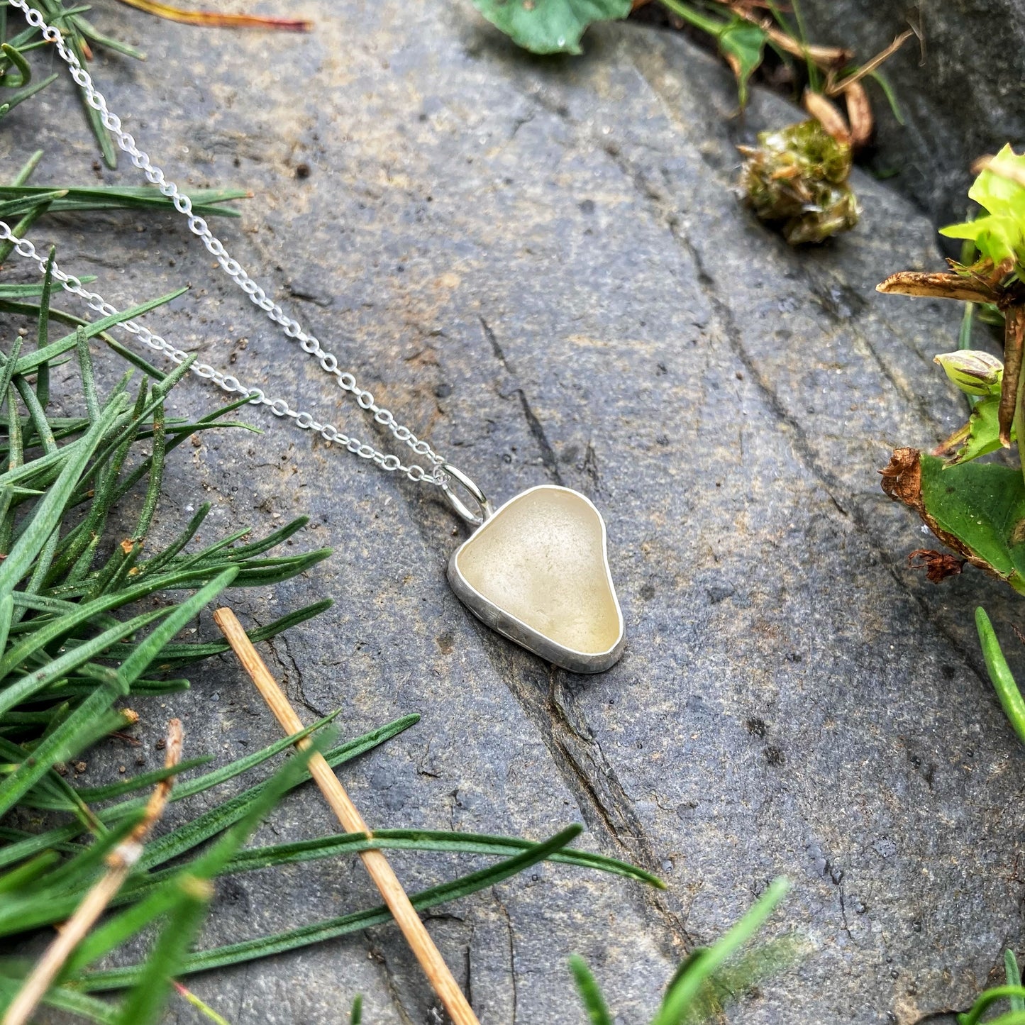 Yellow Sea Glass Necklace